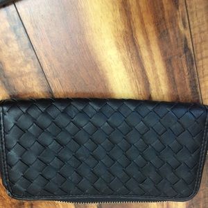 Black soft pleather wallet